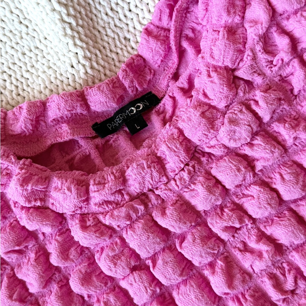 Papermoon Pink Bubble Crop Top - Picture 3 of 4